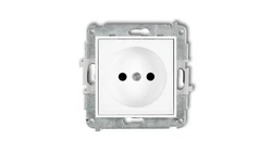 ICON Mechanizm gniazda pojedynczego bez uziemienia 2P (przesłony torów prądowych) biały mat 25IGP-1p