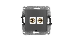 ICON Mechanizm gniazda głośnik. poj. bez opisu (banan czerwony i czarny, pozłacany, 4 mm2 do lutowania) grafitowy mat 28IGGBO-3