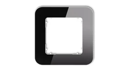 ICON Ramka uniwersalna pojedyncza zaokrąglona - efekt szkła (ramka: czarna spód: biały) 12-0-IRSZ-1