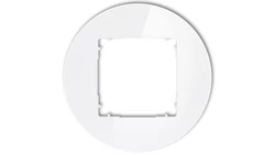 ICON Ramka uniwersalna pojedyncza okrągła - efekt szkła (ramka: biała spód: biały) 0-0-IRSO-1