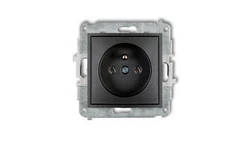 ICON Mechanizm gniazda pojedynczego z uziemieniem 2P+Z (bez przesłon torów prądowych) grafitowy 11IGP-1z