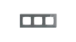 ICON Ramka uniwersalna potrójna kwadratowa - efekt szkła (ramka: grafitowa spód: grafitowy mat) 28-28-IRSK-3