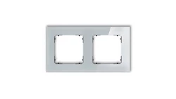 ICON Ramka uniwersalna podwójna kwadratowa - efekt szkła (ramka: szara spód: czarny) 15-12-IRSK-2