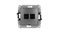 ICON Mechanizm gniazda podwójnego 2xUSB C-C, bez pola opisowego grafitowy 11IGUSBBO-8