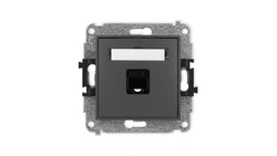 ICON Mechanizm gniazda komputerowego pojedynczego 1xRJ45, kat. 5e, 8-stykowy grafitowy mat 28IGK-1