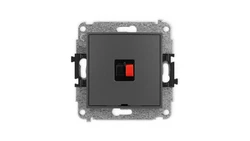 ICON Mechanizm gniazda głośnikowego pojedynczego, bez pola opisowego grafitowy mat 28IGGBO-1