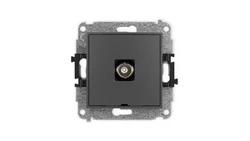ICON Mechanizm gniazda pojedynczego BNC, bez pola opisowego grafitowy mat 28IGBNCBO-1