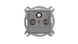 ICON Mechanizm gniazda abonenckiego RTV-SAT końcowego (2 wejścia antenowe) szary mat 27IGST