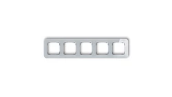 ICON Ramka uniwersalna pięciokrotna zaokrąglona - efekt szkła (ramka: szara spód: czarny) 15-12-IRSZ-5