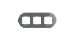 ICON Ramka uniwersalna potrójna okrągła - efekt szkła (ramka: grafitowa spód: czarny) 28-12-IRSO-3