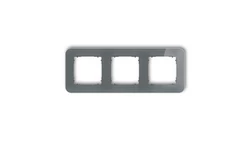 ICON Ramka uniwersalna potrójna zaokrąglona - efekt szkła (ramka: grafitowa spód: grafitowy mat) 28-28-IRSZ-3