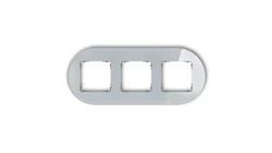 ICON Ramka uniwersalna potrójna okrągła - efekt szkła (ramka: szara spód: grafitowy mat) 15-28-IRSO-3