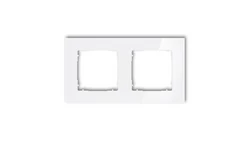 ICON Ramka uniwersalna podwójna kwadratowa - efekt szkła (ramka: biała spód: biały) 0-0-IRSK-2