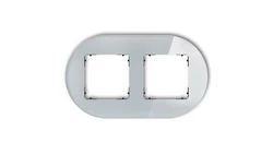 ICON Ramka uniwersalna podwójna okrągła - efekt szkła (ramka: szara spód: czarny) 15-12-IRSO-2