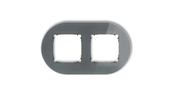 ICON Ramka uniwersalna podwójna okrągła - efekt szkła (ramka: grafitowa spód: czarny) 28-12-IRSO-2