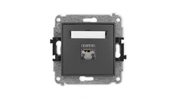 ICON Mechanizm gniazda komputerowego pojedynczego 1xRJ45, kat. 6, ekranowane, 8-stykowy grafitowy mat 28IGK-5