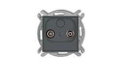 ICON Mechanizm gniazda abonenckiego RTV przelotowego 9dB grafitowy mat 28IG9P