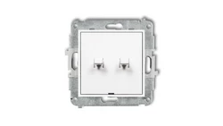 ICON Mechanizm łącznika jednobiegunowego ze schodowym styl amerykański (bez pikt., osobne zasilanie) biały mat 25IWPUS-10.21