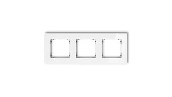 ICON Ramka uniwersalna potrójna kwadratowa - efekt szkła (ramka: biała spód: czarny) 0-12-IRSK-3