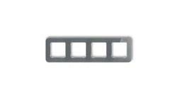 ICON Ramka uniwersalna poczwórna zaokrąglona - efekt szkła (ramka: grafitowa spód: biały) 28-0-IRSZ-4