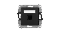 ICON Mechanizm gniazda komputerowego pojedynczego 1xRJ45, kat. 6, 8-stykowy czarny mat 12IGK-3