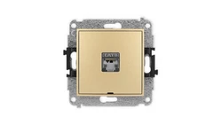 ICON Mechanizm gniazda komputerowego pojedynczego 1xRJ45, kat. 6, ekranowane, 8-stykowy, bez pola opisowego złoty 29IGKBO-5