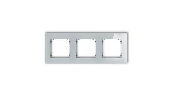 ICON Ramka uniwersalna potrójna kwadratowa - efekt szkła (ramka: szara spód: czarny) 15-12-IRSK-3