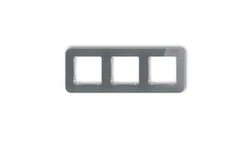 ICON Ramka uniwersalna potrójna zaokrąglona - efekt szkła (ramka: grafitowa spód: biały) 28-0-IRSZ-3