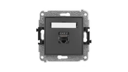 ICON Mechanizm gniazda komputerowego pojedynczego 1xRJ45, kat. 7, ekranowane, 8-stykowy grafitowy mat 28IGK-9