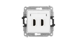 ICON Mechanizm gniazda podwójnego HDMI 2.0 biały mat 25IHDMI-4