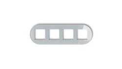 ICON Ramka uniwersalna poczwórna okrągła - efekt szkła (ramka: szara spód: biały) 15-0-IRSO-4