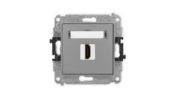 ICON Mechanizm gniazda pojedynczego HDMI 2.0 szary mat 27IHDMI-3