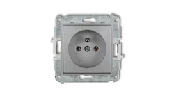 ICON Mechanizm gniazda pojedynczego z uziemieniem 2P+Z (bez przesłon torów prądowych) srebrny metalik 7IGP-1z