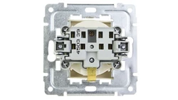 DANTE Gniazdo bryzgoszczelne z/u z przesłonami klapka transparentna krem 450339