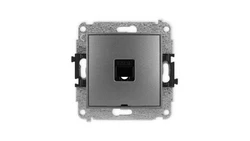 ICON Mechanizm gniazda komputerowego pojedynczego 1xRJ45, kat. 5e, 8-stykowy, bez pola opisowego grafitowy 11IGKBO-1