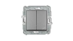 ICON Mechanizm łącznika jednobiegunowego ze schodowym (wspólne zasilanie) srebrny metalik 7IWP-10.1