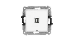 ICON Mechanizm gniazda pojedynczego USB A-B 2.0, bez pola opisowego biały mat 25IGUSBBO-3