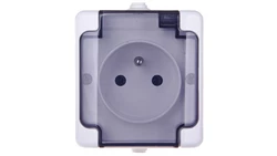 BRYZA Gniazdo hermetyczne pojedyncze z/u IP54 z klapką dymną białe 181432 /20szt./