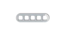 ICON Ramka uniwersalna pięciokrotna okrągła - efekt szkła (ramka: szara spód: grafitowy mat) 15-28-IRSO-5