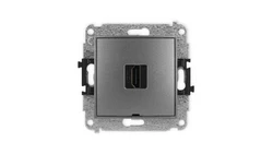 ICON Mechanizm gniazda pojedynczego HDMI 2.0, bez pola opisowego grafitowy 11IHDMIBO-3