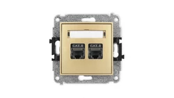 ICON Mechanizm gniazda komputerowego podwójnego 2xRJ45, kat. 8, ekranowane, 8-stykowy złoty 29IGK-12