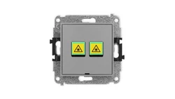 ICON Mechanizm gniazda światłowodowego/optycznego podwójnego, bez pola opisowego szary mat 27IGOPBO-2