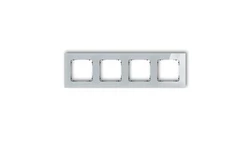 ICON Ramka uniwersalna poczwórna kwadratowa - efekt szkła (ramka: szara spód: czarny) 15-12-IRSK-4