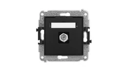 ICON Mechanizm gniazda antenowego pojedynczego typu F (SAT) niklowany czarny mat 12IGF-1