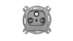 ICON Mechanizm gniazda abonenckiego RTV-SAT końcowego multimedialnego (Internet) srebrny metalik 7IGM