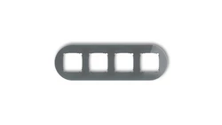 ICON Ramka uniwersalna poczwórna okrągła - efekt szkła (ramka: grafitowa spód: grafitowy mat) 28-28-IRSO-4