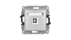 ICON Mechanizm gniazda pojedynczego USB A-B 2.0 srebrny metalik 7IGUSB-3