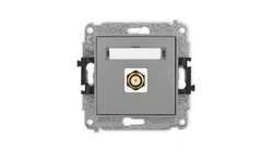 ICON Mechanizm gniazda antenowego pojedynczego typu F (SAT) pozłacany szary mat 27IGF-1.1