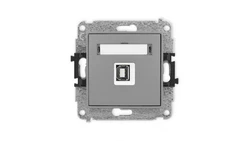 ICON Mechanizm gniazda pojedynczego USB A-B 2.0 szary mat 27IGUSB-3