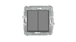 ICON Mechanizm łącznika zwiernego żaluzjowego (dwa klawisze bez piktogramów) szary mat 27IWP-8.1